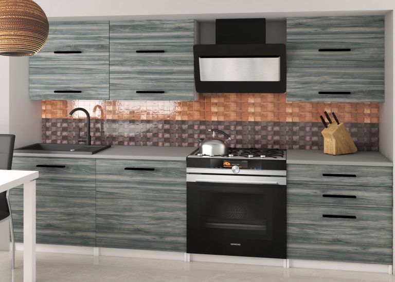 Mobili da cucina 180 cm grigio antracite grafite con piano di lavoro Produttore TOR PRIMERA2/2/WT/GW1/0/B1