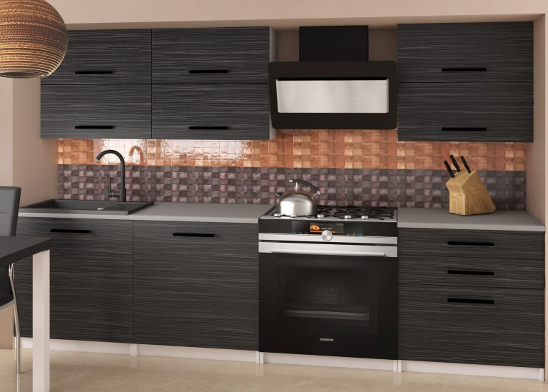 Mobili da cucina 180 cm nero ebano scuro con piano di lavoro Produttore TOR PRIMERA2/2/WT/HK/0/B1