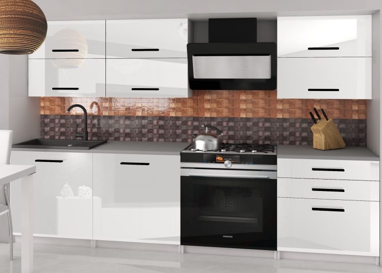 Mobili da cucina 180 cm bianchi lucidi senza piano di lavoro Produttore INF PRIMERA2/2/WT/W/BB/B1