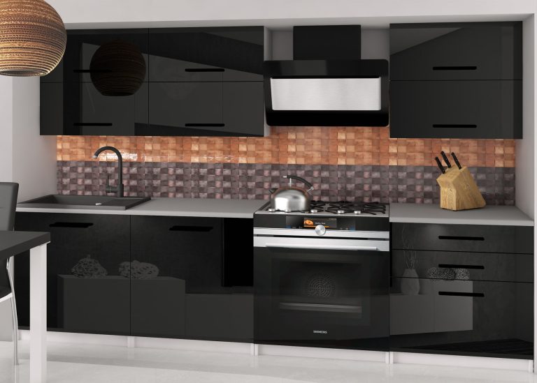 Mobili da cucina 180 cm nero lucido senza piano di lavoro Produttore INF PRIMERA2/2/WT/B/BB/B1