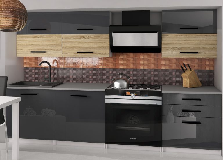 Mobili da cucina 180 cm grigio lucido rovere rovere wotan rovere sonoma senza piano di lavoro Produttore INF PRIMERA2/2/WT/SDSS/BB/B1