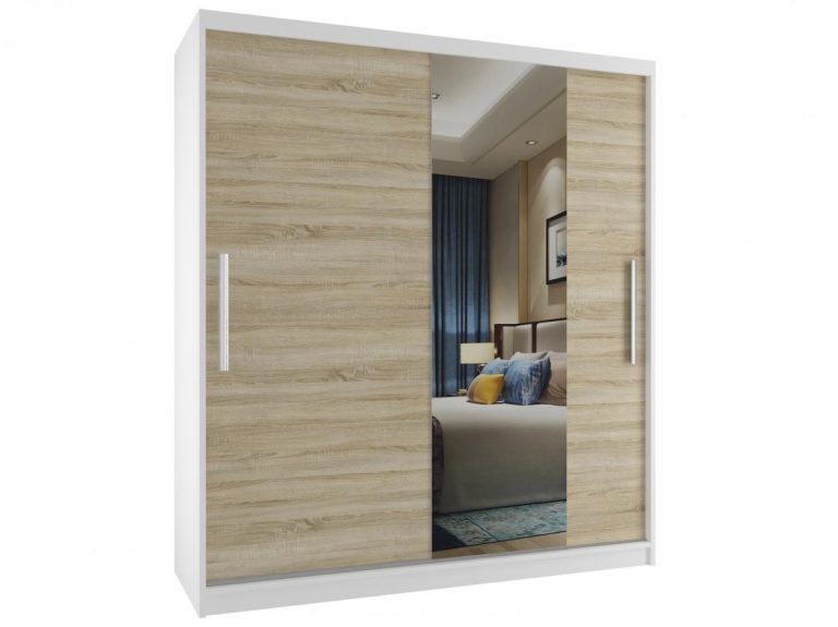 Armadio scorrevole 133 cm con specchio rovere rovere wotan rovere sonoma Produttore MSE SZP2/2/W/1DS1L/AL