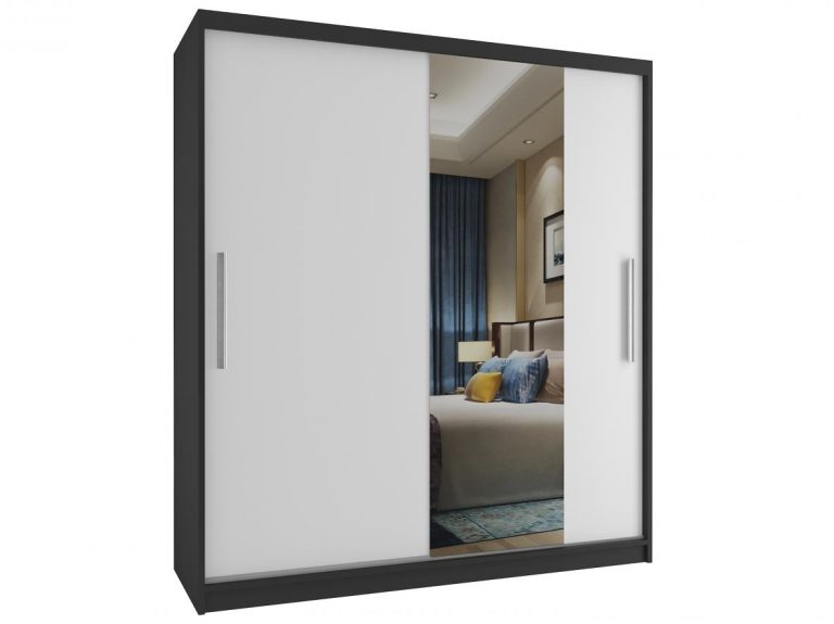Armadio scorrevole 133 cm con specchio bianco opaco Produttore MSE SZP2/2/B/1W1L/AL