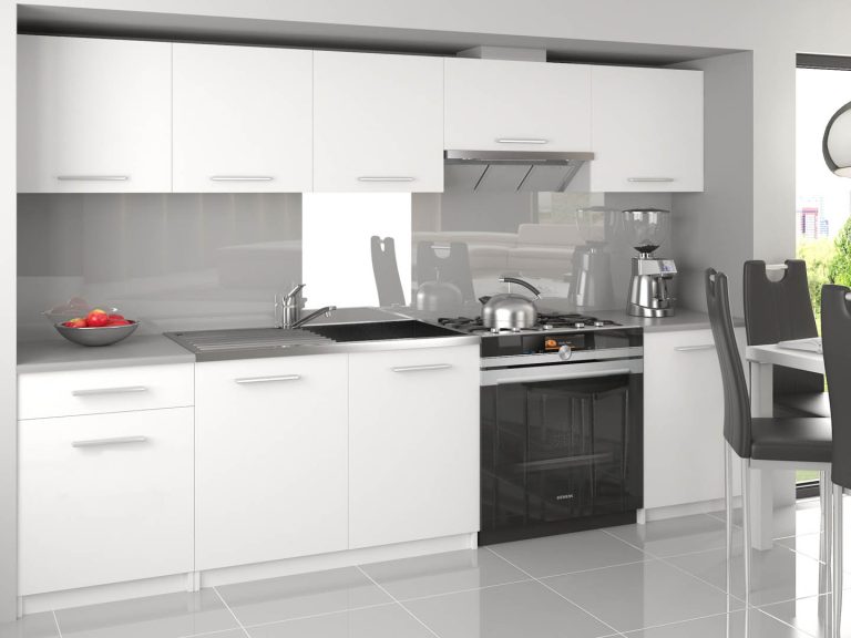 Mobili da cucina 240 cm bianchi opachi con piano di lavoro Produttore TOR UNIQA3/3/WT/WT/0/E