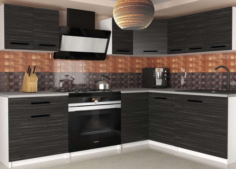 Mobili da cucina 300 cm nero ebano scuro senza piano di lavoro Produttore TOR ARMIN2/1/WT/HK/BB/B1