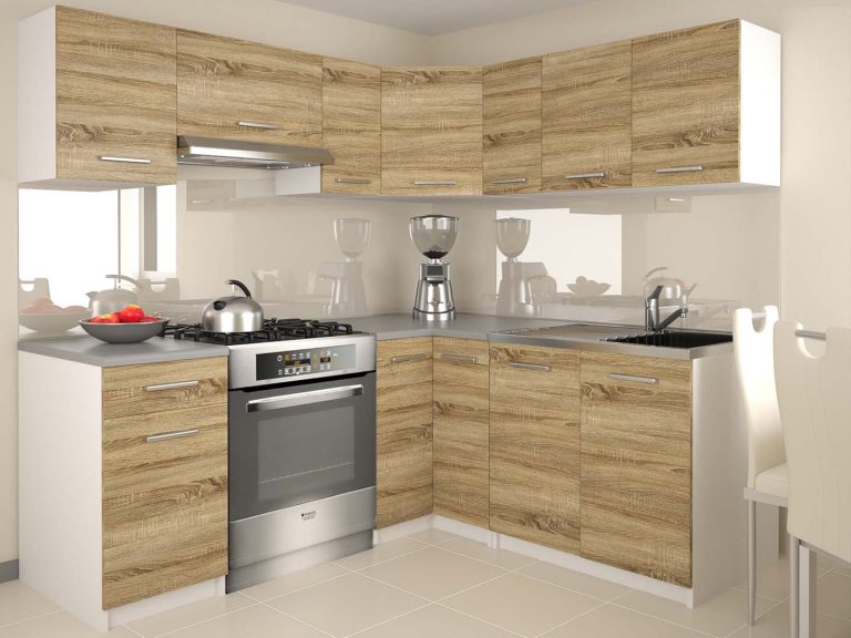 Mobili da cucina 360 cm in rovere Wotan rovere Sonoma senza piano di lavoro Produttore TOR LIDIAUNIQA2/3/WT/DS/BB/B1