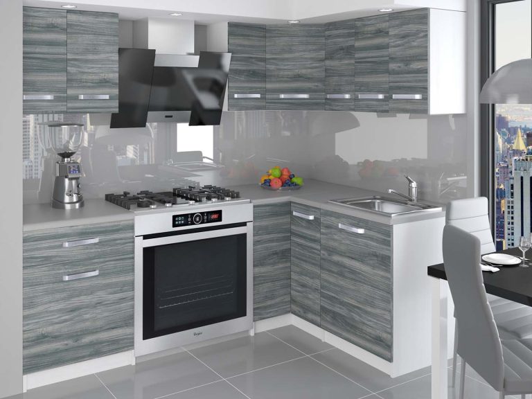 Mobili da cucina 300 cm grigio antracite grafite senza piano di lavoro Produttore TOR ARMIN2/1/WT/GW1/BB/B1