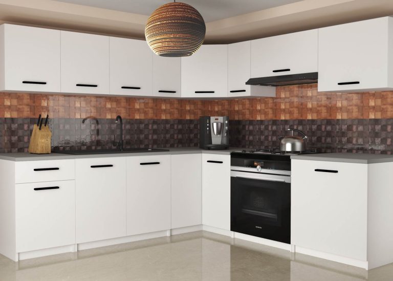 Mobili da cucina 420 cm bianchi opachi senza piano di lavoro Produttore TOR UNIQAPLUS/3/WT/WT/BB/B1