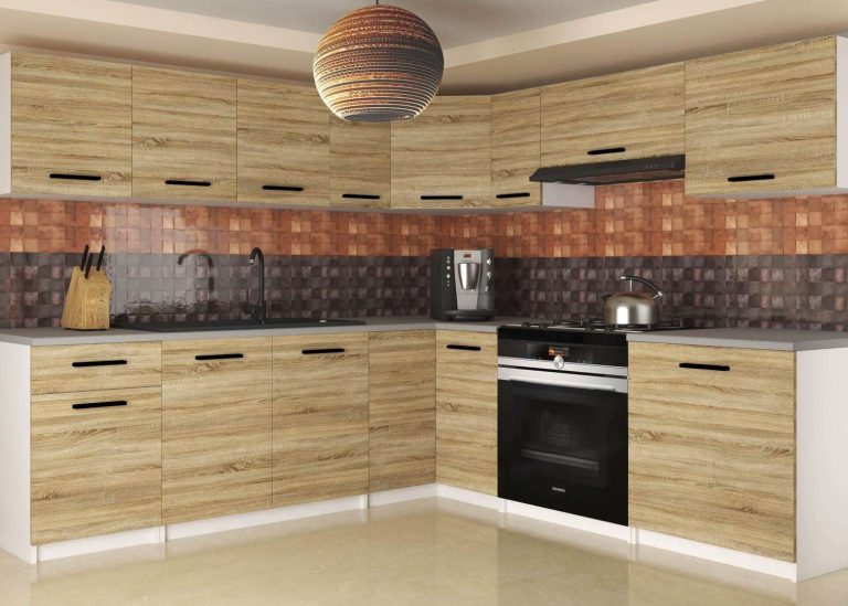 Mobili da cucina 420 cm in rovere Wotan rovere Sonoma senza piano di lavoro Produttore TOR UNIQAPLUS/3/WT/DS/BB/B1