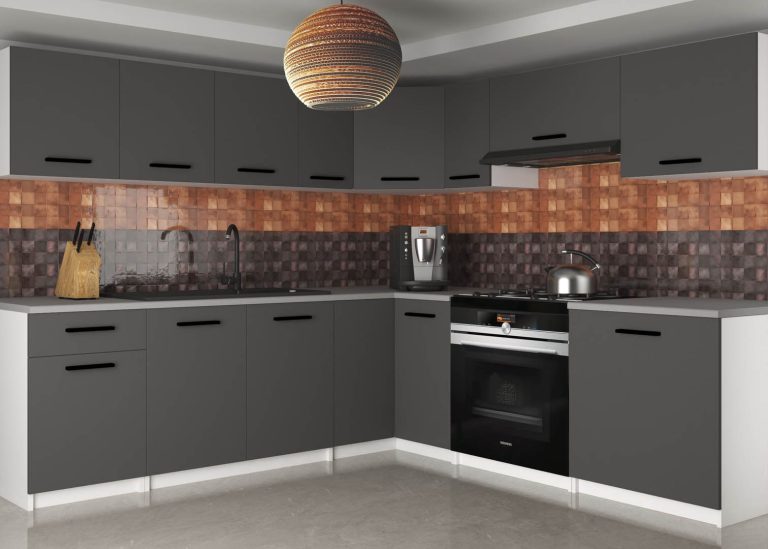 Mobili da cucina 420 cm grigio antracite grafite con piano di lavoro Produttore TOR UNIQAPLUS/5/WT/SR/0/B1