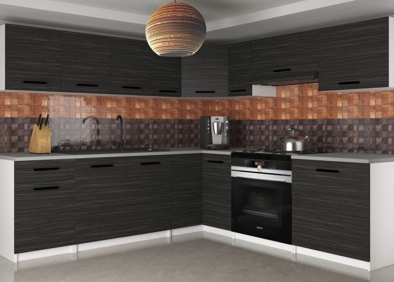 Mobili da cucina 420 cm nero ebano scuro senza piano di lavoro Produttore TOR UNIQAPLUS/3/WT/HK/BB/B1