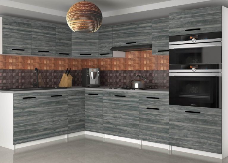 Mobili da cucina 420 cm grigio antracite grafite senza piano di lavoro Produttore TOR UNIQAGRANDE/4/WT/GW1/BB/B1