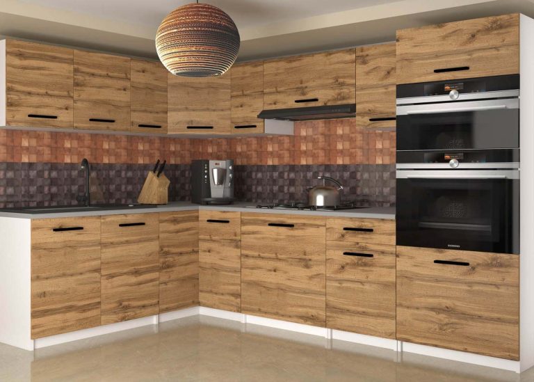 Mobili da cucina 420 cm in rovere Wotan rovere Sonoma senza piano di lavoro Produttore TOR UNIQAGRANDE/4/WT/DW/BB/B1