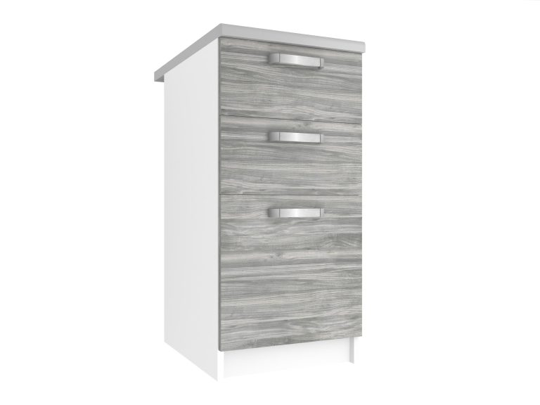 Mobile da cucina Belini inferiore con cassetti 40 cm grigio antracite Glamour Wood senza piano di lavoro Produttore TOR SDSZ40/0/WT/GW1/BB/U