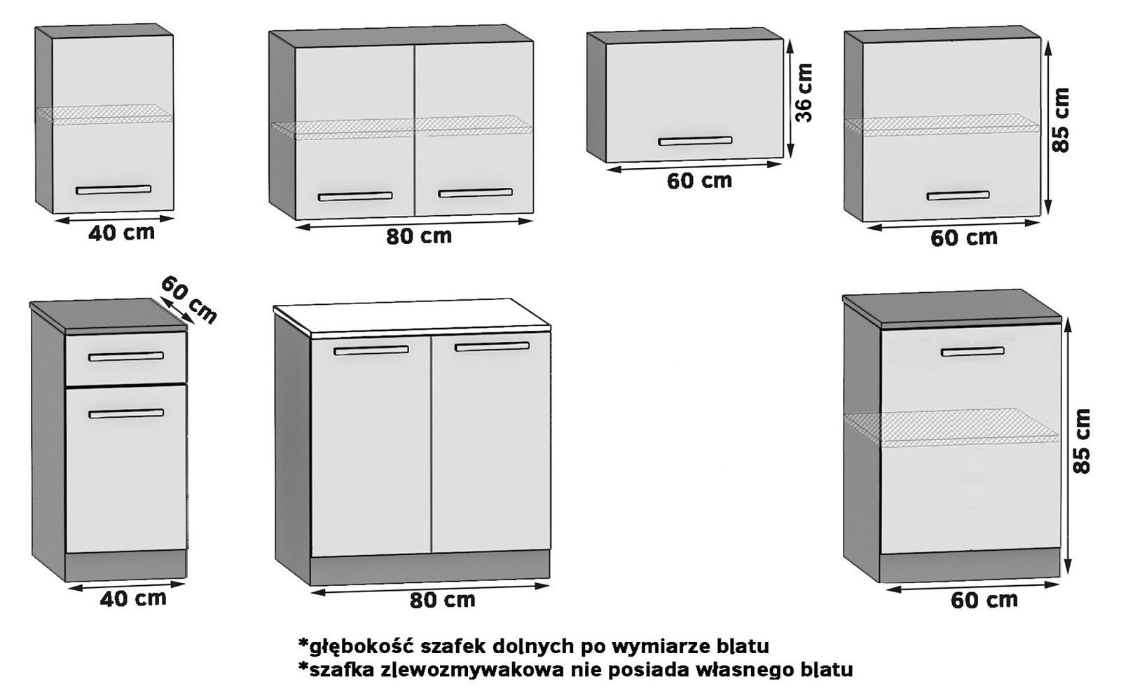 Mobili da cucina 240 cm bianchi opachi grigio antracite grafite con piano di lavoro Produttore TOR UNIQA3/3/WT/WTGW1/0/E