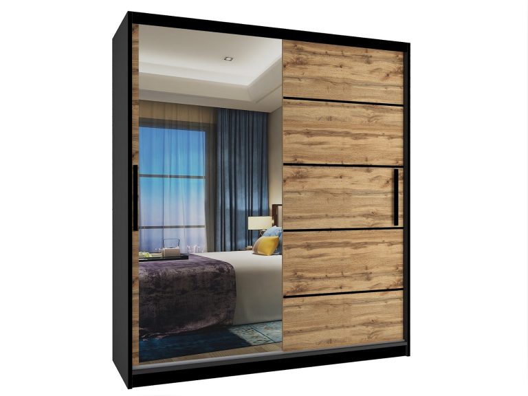 Armadio scorrevole 133 cm con specchio rovere rovere wotan rovere sonoma Produttore MZ SZP2/2/B/DW/0/BL