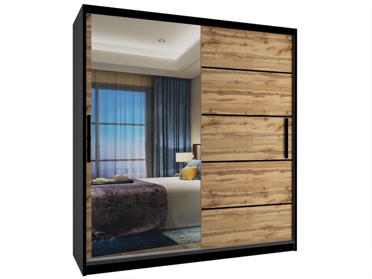 Armadio scorrevole 158 cm con specchio rovere rovere wotan rovere sonoma Produttore MZ SZP3/1/B/DW/0/BL