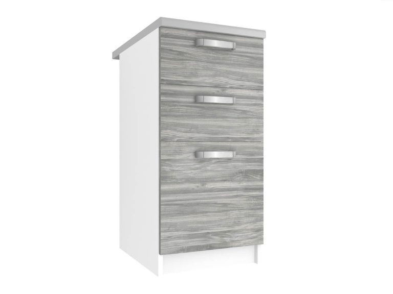 Mobile da cucina Belini inferiore con cassetti 40 cm grigio antracite Glamour Wood con piano di lavoro Produttore TOR SDSZ40/0/WT/GW/0/U
