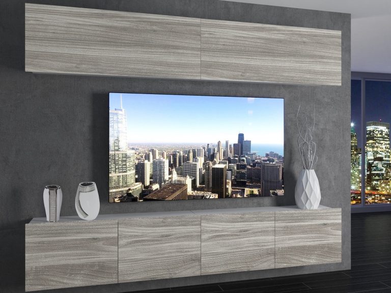 Parete attrezzata 200 cm Belini grigio antracite Glamour Wood Imperium 6 Produttore IMP 6/5/W/GW1/0/0