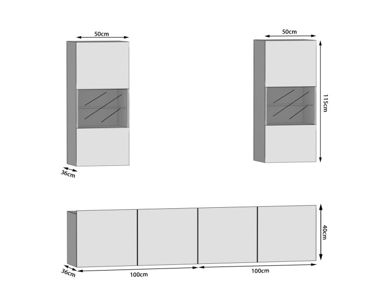Parete attrezzata 200 cm Belini rovere sonoma Imperium 7 Produttore IMP 7/5/W/DS/0/0