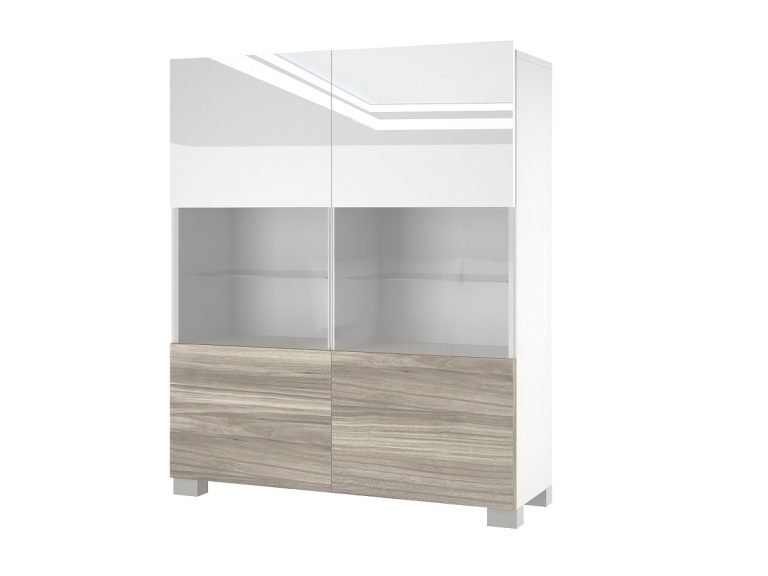 Comò Belini bianco lucido / grigio antracite Glamour Wood Imperium Belini 10 Produttore IMP KOM1/3/W/WGW1/0/0