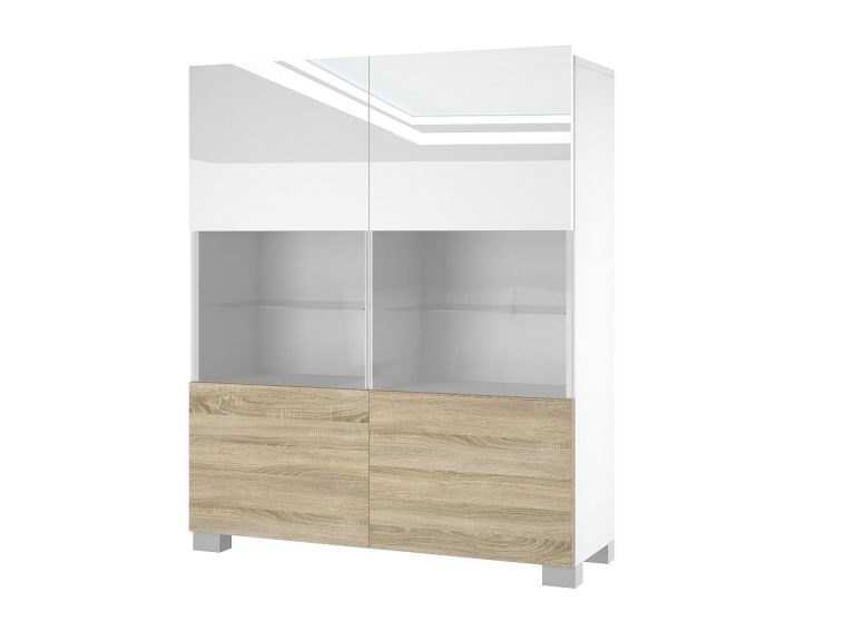 Comò Belini bianco lucido / rovere sonoma Imperium Belini 9 Produttore IMP KOM1/3/W/WDS/0/0