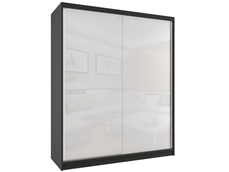 Armadio scorrevole 158 cm bianco lucido Produttore BM SZP3/2/B/W/W/HI