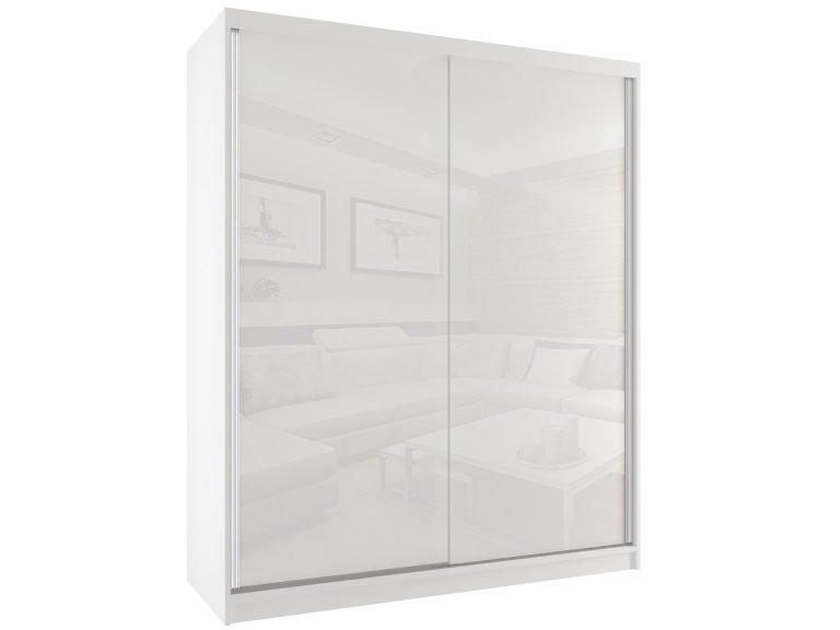 Armadio scorrevole 158 cm bianco lucido Produttore BM SZP3/2/W/W/W/HI