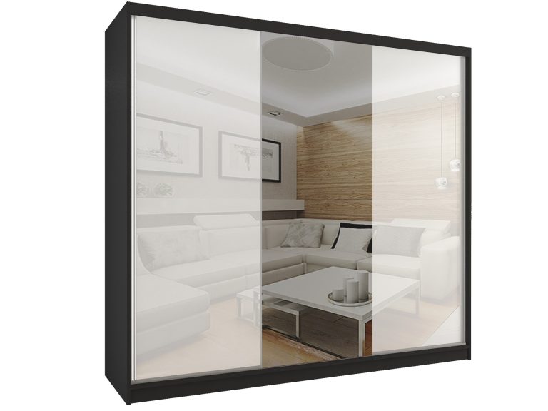 Armadio scorrevole 232 cm con specchio bianco lucido Produttore BM SZP4/2/B/WI/2W1L/HI