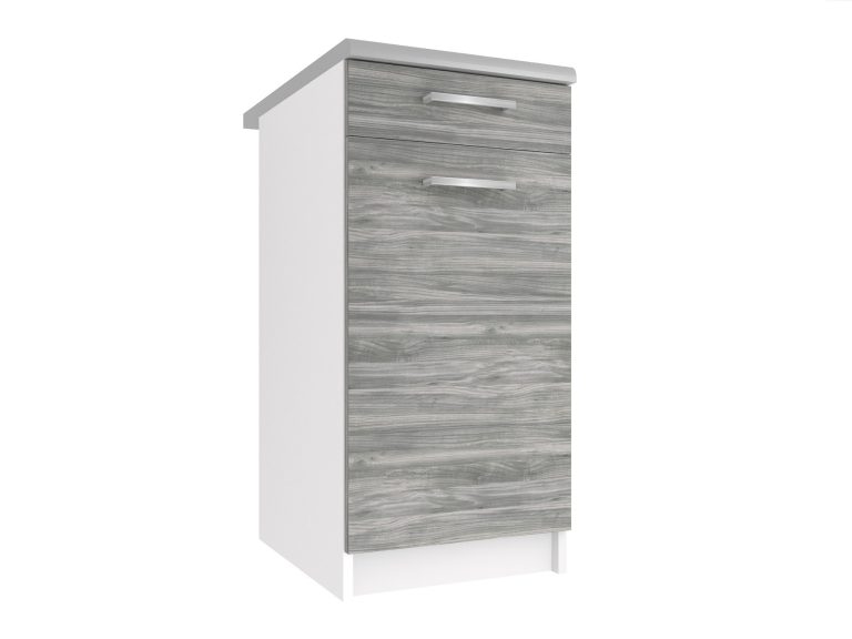 Mobile da cucina Belini inferiore con cassetti 40 cm grigio antracite Glamour Wood con piano di lavoro Produttore TOR SDSZ1-40/1/WT/GW/0/E
