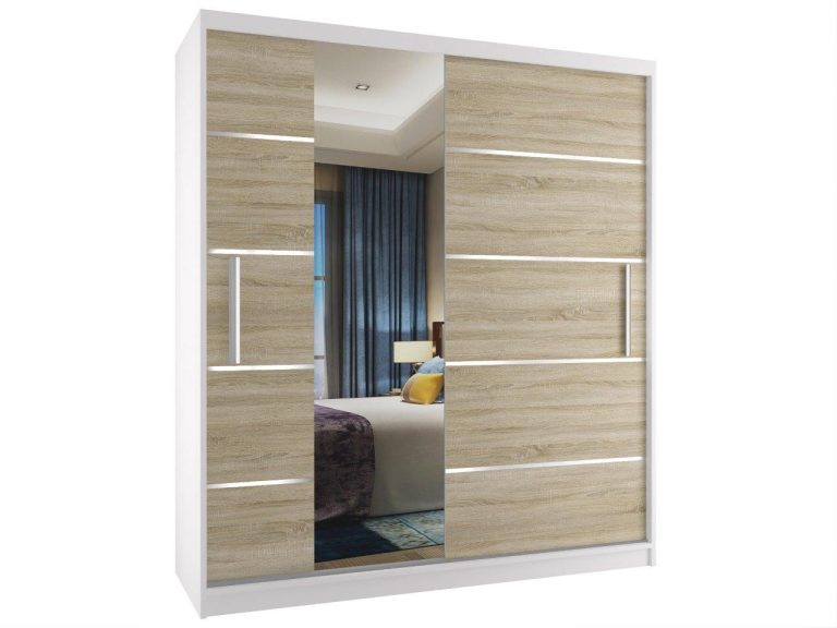 Armadio scorrevole 133 cm con specchio rovere rovere wotan rovere sonoma Produttore MBP SZP2/2/W/DS/0/AL