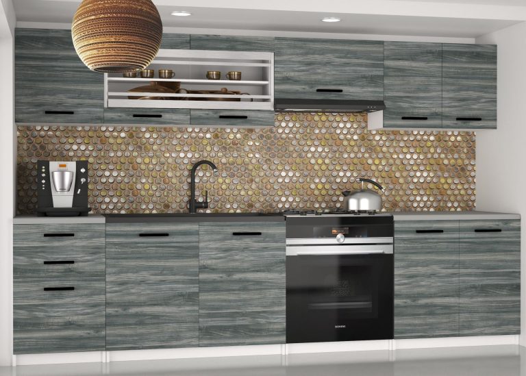 Mobili da cucina 240 cm grigio antracite grafite con piano di lavoro Produttore TOR MARIKA2/4/WT/GW1/0/B1