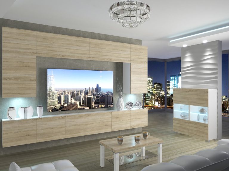 Parete attrezzata 300 cm TV rovere sonoma – Produttore IMP PRIMO 2/5/W/DS/0/0