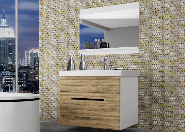 Mobili da bagno Belini rovere sonoma + lavabo + specchio Produttore ROD M 1/0/W/DS/0/ZW