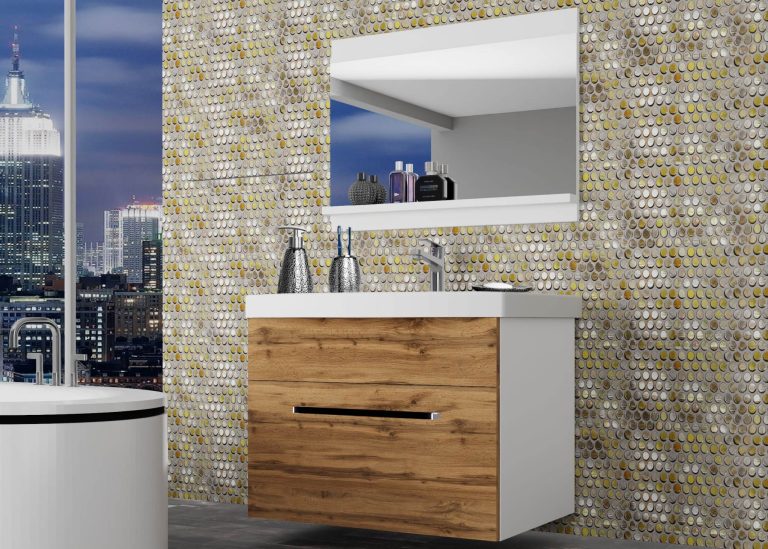 Mobili da bagno Belini rovere wotan + lavabo + specchio Produttore ROD M 1/0/W/DW/0/ZW