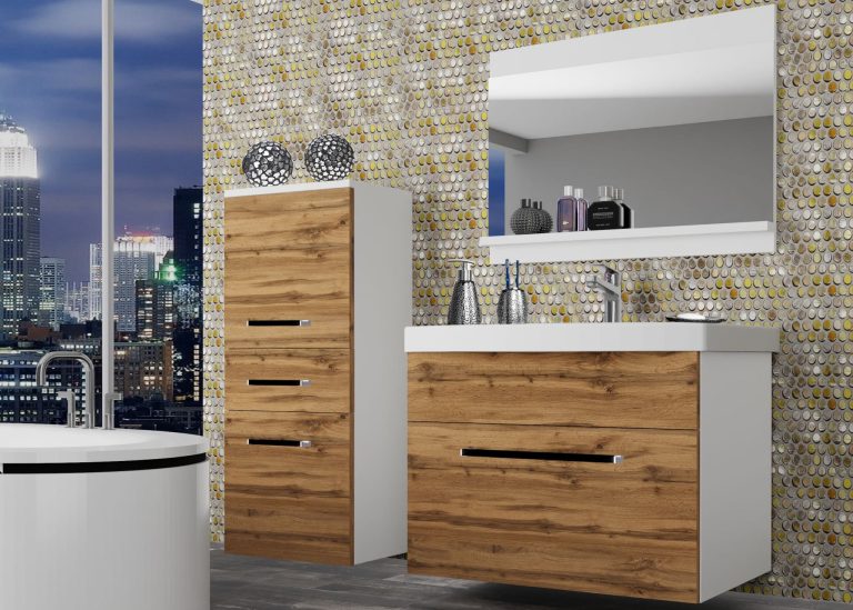 Mobili da bagno Belini rovere wotan + lavabo + specchio Produttore ROD M 2/0/W/DW/0/ZW
