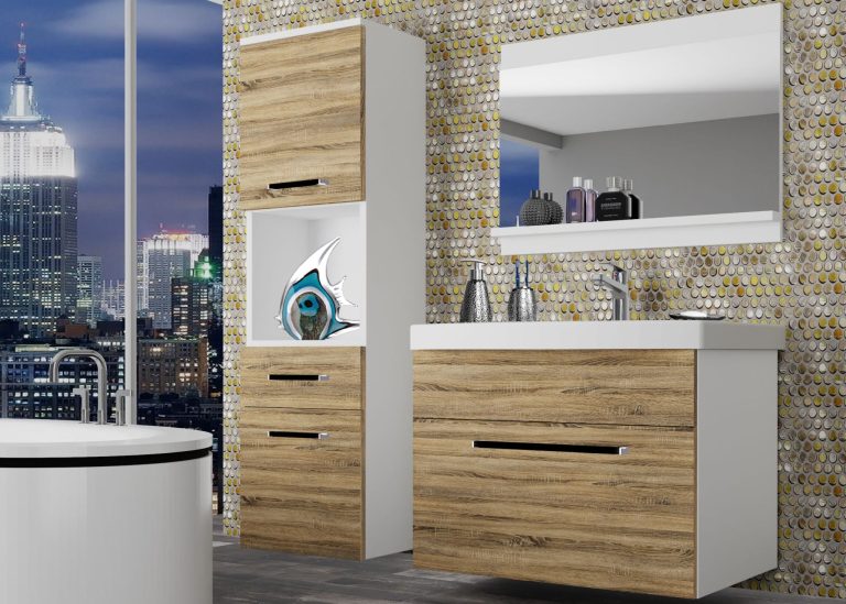 Mobili da bagno Belini rovere sonoma + lavabo + specchio Produttore ROD M 3/0/W/DS/0/ZW