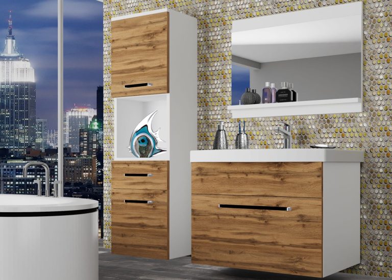 Mobili da bagno Belini rovere wotan + lavabo + specchio Produttore ROD M 3/0/W/DW/0/ZW