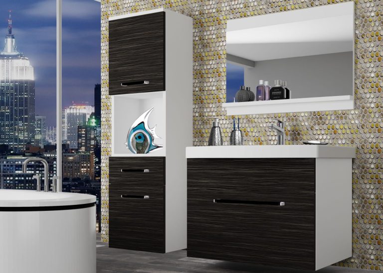 Mobili da bagno Belini ebano reale + lavabo + specchio Produttore ROD M 3/0/W/HK/0/ZW