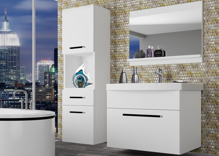 Mobili da bagno Belini bianco opaco + lavabo + specchio Produttore ROD M 3/0/W/W/0/ZW