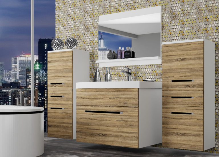 Mobili da bagno Belini rovere sonoma + lavabo + specchio Produttore ROD M 4/0/W/DS/0/ZW
