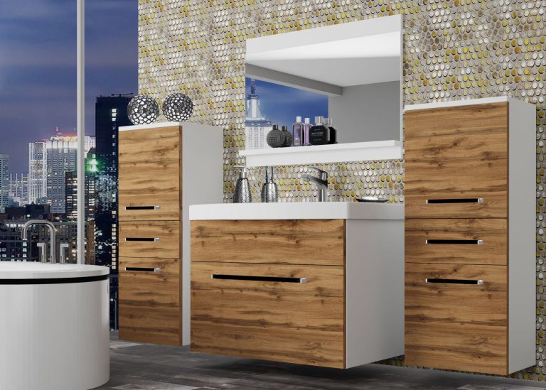 Mobili da bagno Belini rovere wotan + lavabo + specchio Produttore ROD M 4/0/W/DW/0/ZW