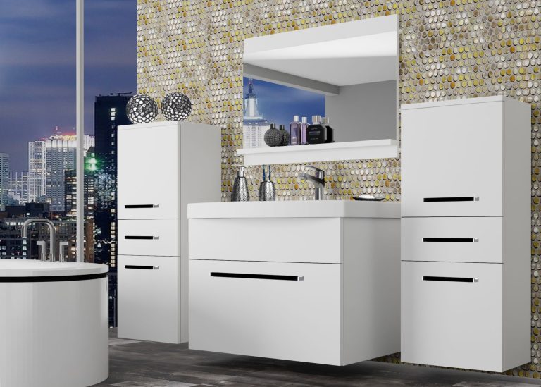 Mobili da bagno Belini bianco opaco + lavabo + specchio Produttore ROD M 4/0/W/W/0/ZW