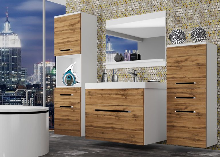Mobili da bagno Belini rovere wotan + lavabo + specchio Produttore ROD M 5/0/W/DW/0/ZW