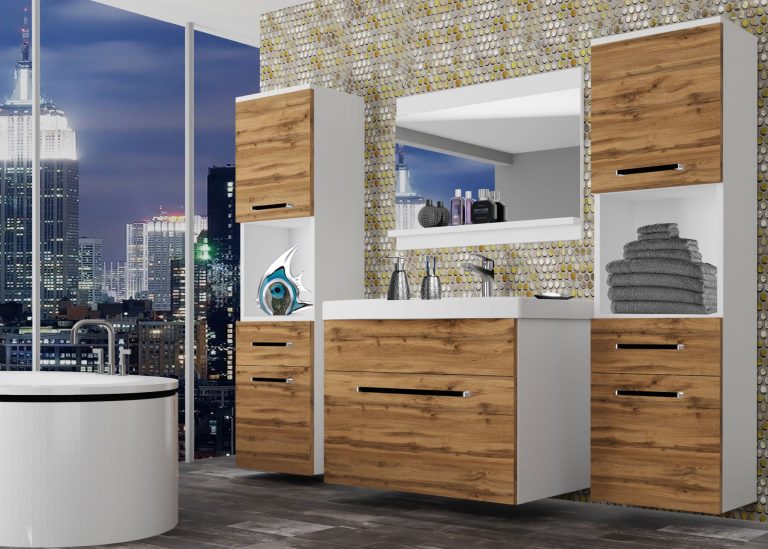 Mobili da bagno Belini rovere wotan + lavabo + specchio Produttore ROD M 6/0/W/DW/0/ZW