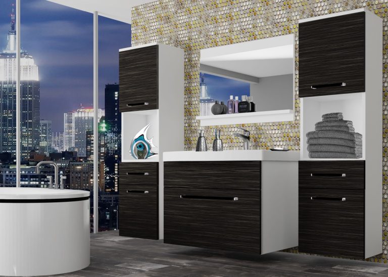 Mobili da bagno Belini ebano reale + lavabo + specchio Produttore ROD M 6/0/W/HK/0/ZW