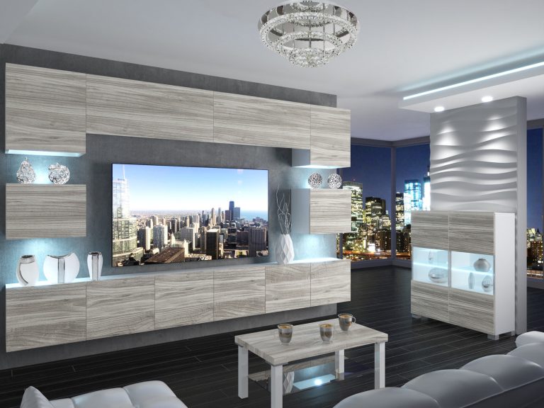Parete attrezzata 300 cm TV grigio antracite grafite – Produttore IMP PRIMO 3/5/W/GW1/0/0