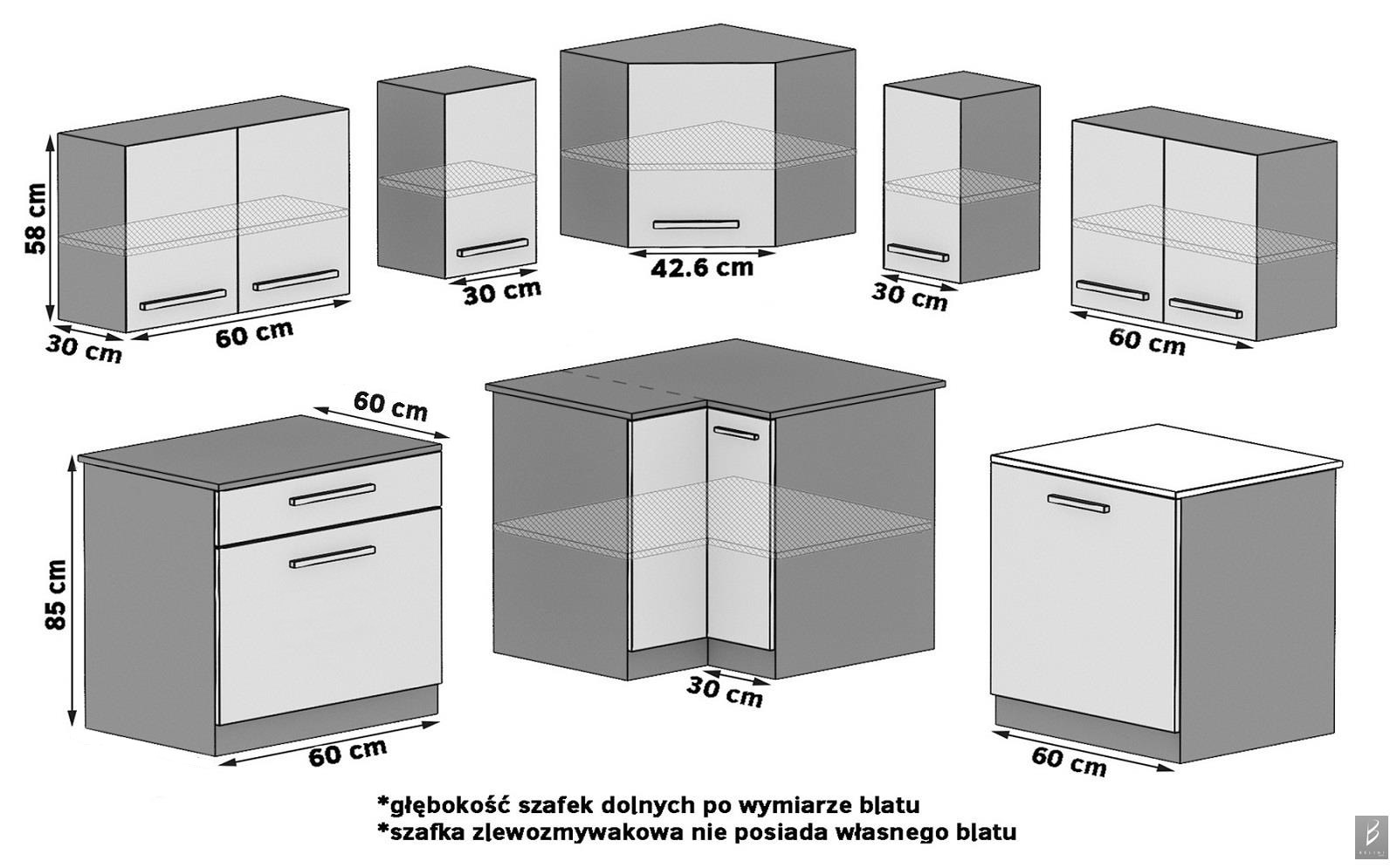 Mobili da cucina 300 cm in rovere Wotan rovere Sonoma con piano di lavoro Produttore TOR ARMIN2/2/WT/DW/0/B1