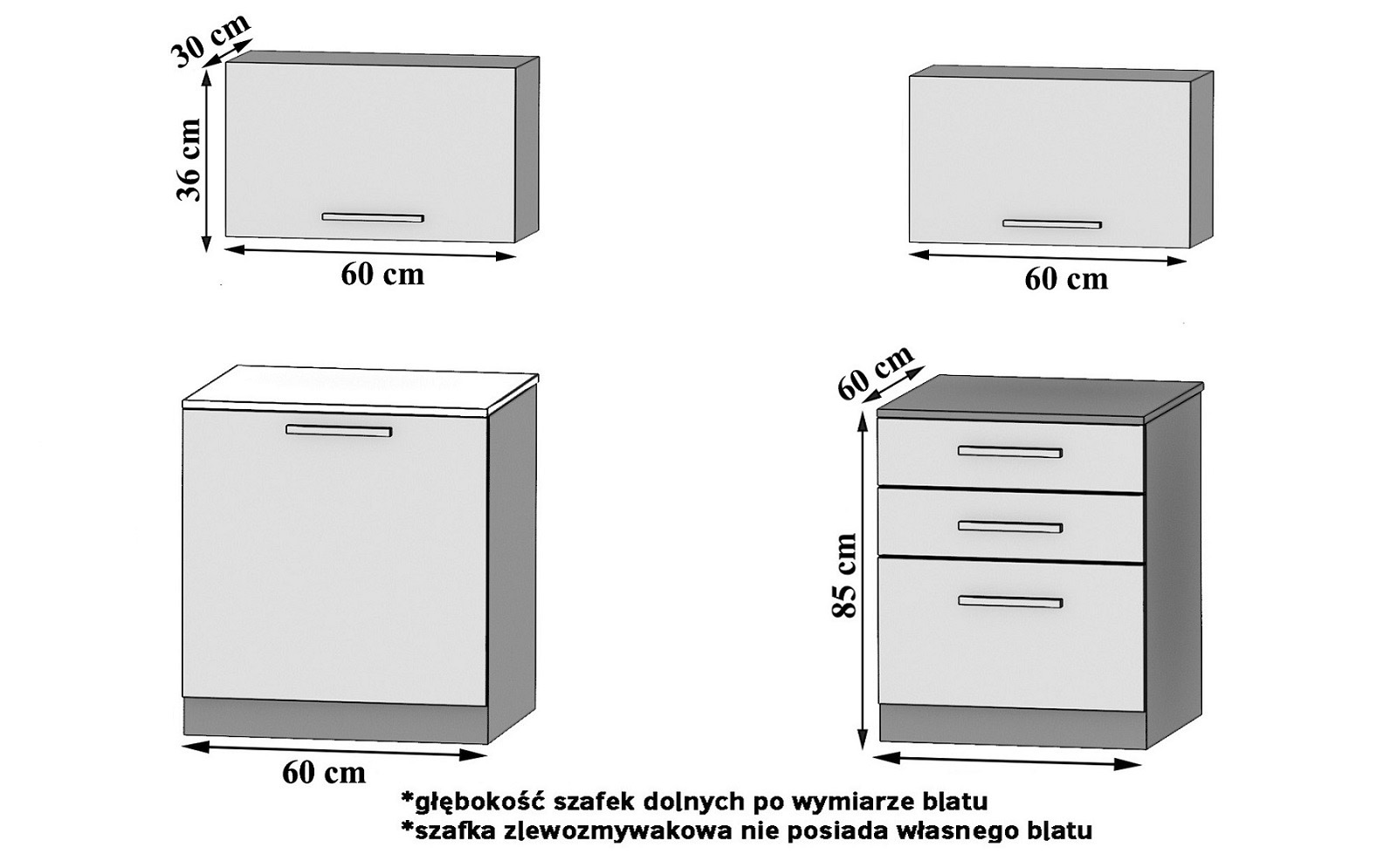 Mobili da cucina 120 cm grigio antracite grafite con piano di lavoro Produttore TOR VULCANO2/3/WT/SR/0/B1