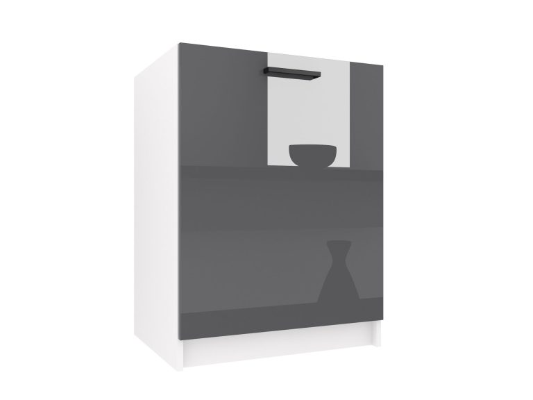 Mobile da cucina Belini con lavello 60 cm grigio lucido senza piano di lavoro Produttore INF SDZ60/0/WT/S/0/B1
